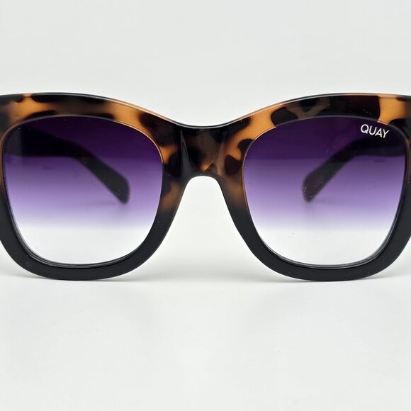 Quay Australia After Hours Tortoise Black Frame Black Fade Len Square Sunglasses - Picture 4 of 16